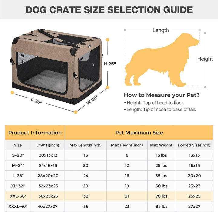 Furenvast - Veehoo Portable Folding Dog Crate – 36" Collapsi