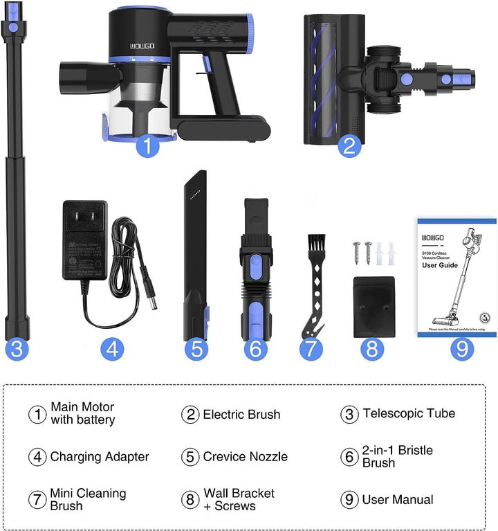 Furenvast - WOWGO 6-in-1 Cordless Vacuum Cleaner: Versatile 