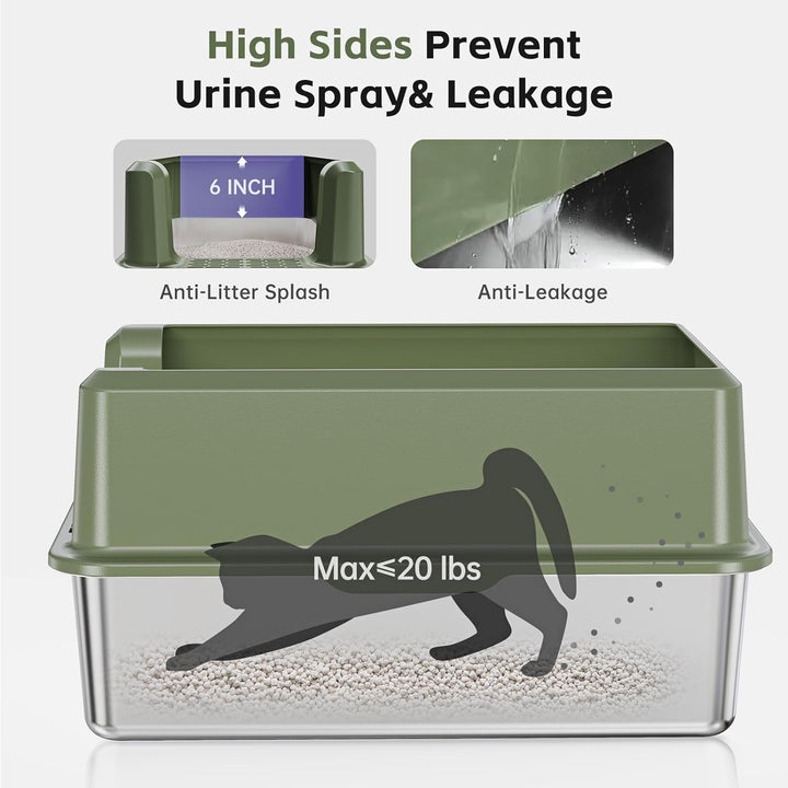 Furenvast - Premium Extra-Large Stainless Steel Cat Litter B