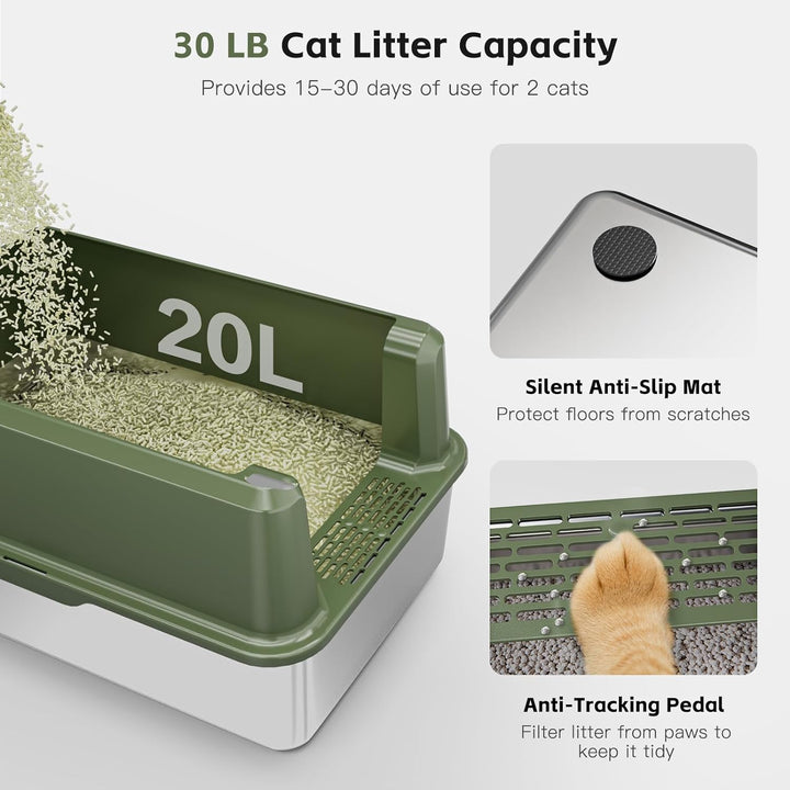 Furenvast - Premium Extra-Large Stainless Steel Cat Litter B