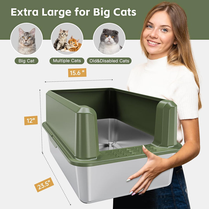 Furenvast - Premium Extra-Large Stainless Steel Cat Litter B