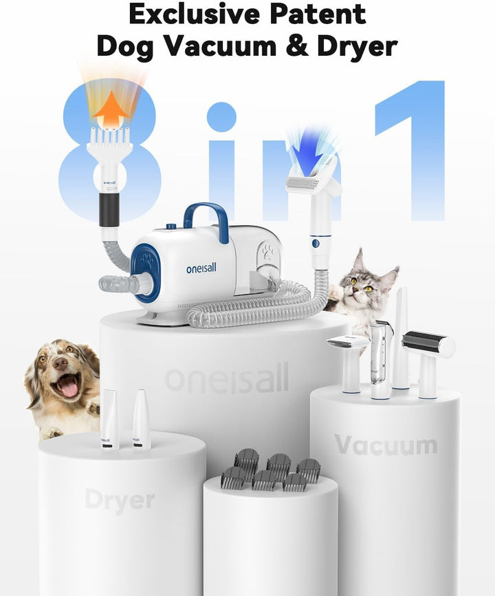 Furenvast - Oneisall 8-in-1 Dog Grooming Kit: Vacuum, Dryer,
