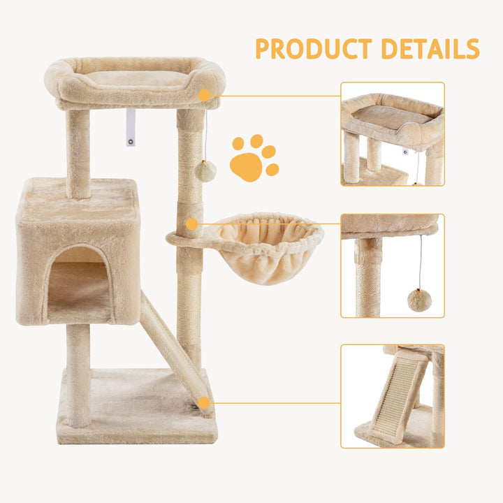 Furenvast - SHA CERLIN 36-Inch Cat Tree Tower with Hammock &