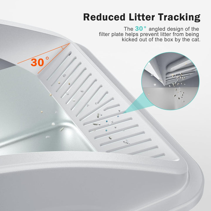 Furenvast - Premium Stainless Steel Enclosed Cat Litter Box 