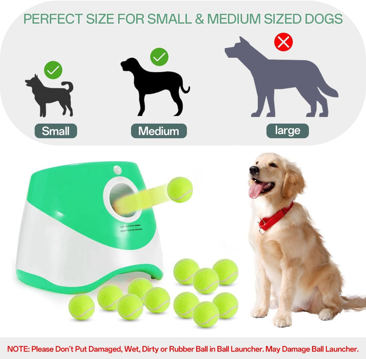 Furenvast - Automatic Dog Ball Launcher with 12 Mini Tennis 