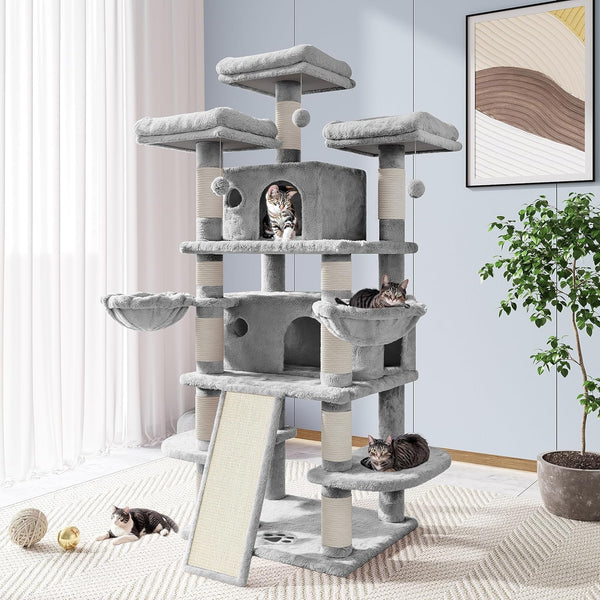 Furenvast - Allewie 68-Inch Multi-Level Cat Tree Tower with 