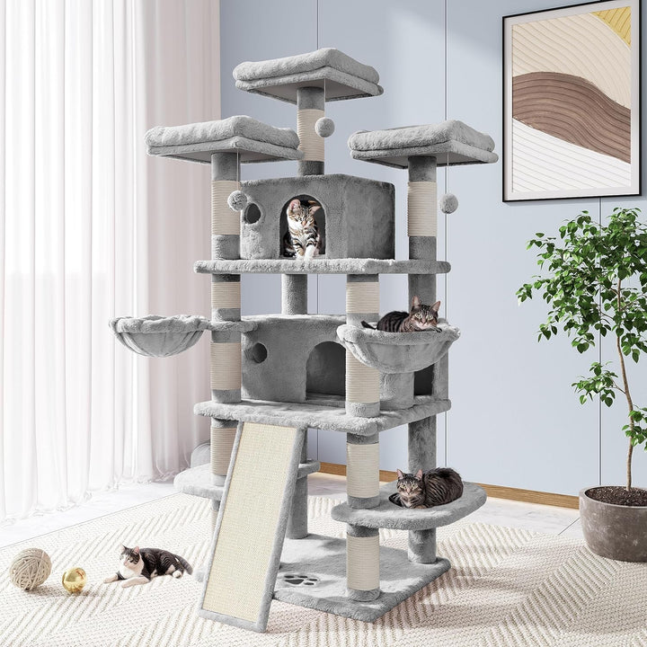 Furenvast - Allewie 68-Inch Multi-Level Cat Tree Tower with 