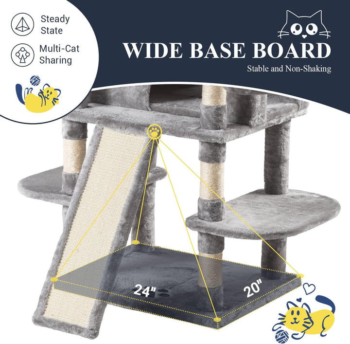 Furenvast - Allewie 68-Inch Multi-Level Cat Tree Tower with 