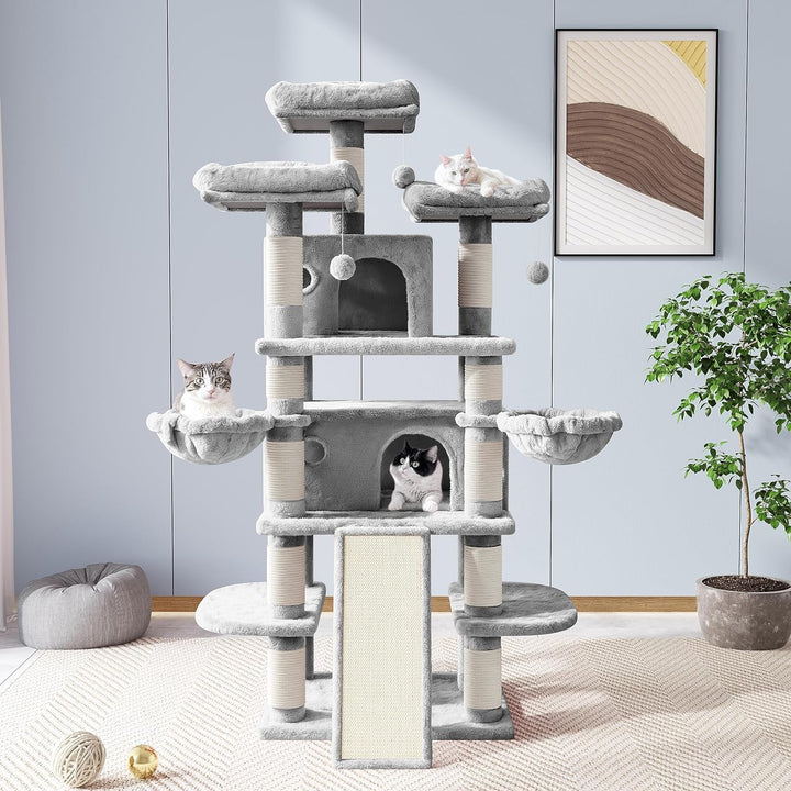 Furenvast - Allewie 68-Inch Multi-Level Cat Tree Tower with 