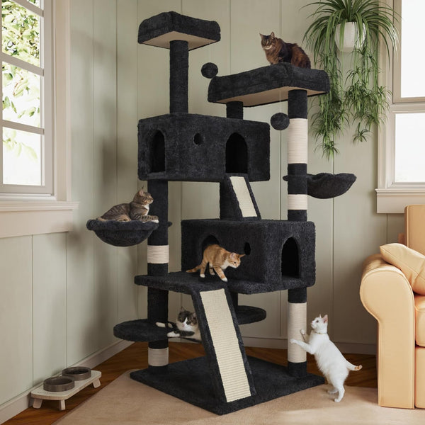 Furenvast - MUTICOR 5.5-Foot Multi-Level Cat Tree Tower for 