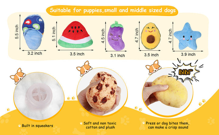 Furenvast - Hungdao 80-Piece Plush Squeaky Toy Set for Puppi