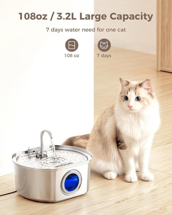 Furenvast - Neareal Premium Stainless Steel Cat Water Founta