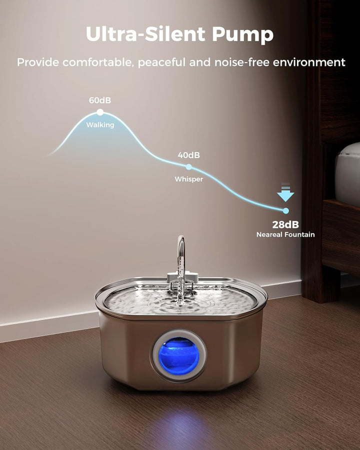 Furenvast - Neareal Premium Stainless Steel Cat Water Founta