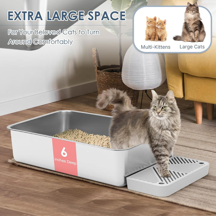 Furenvast - Suzzipaws Extra-Large Stainless Steel Cat Litter