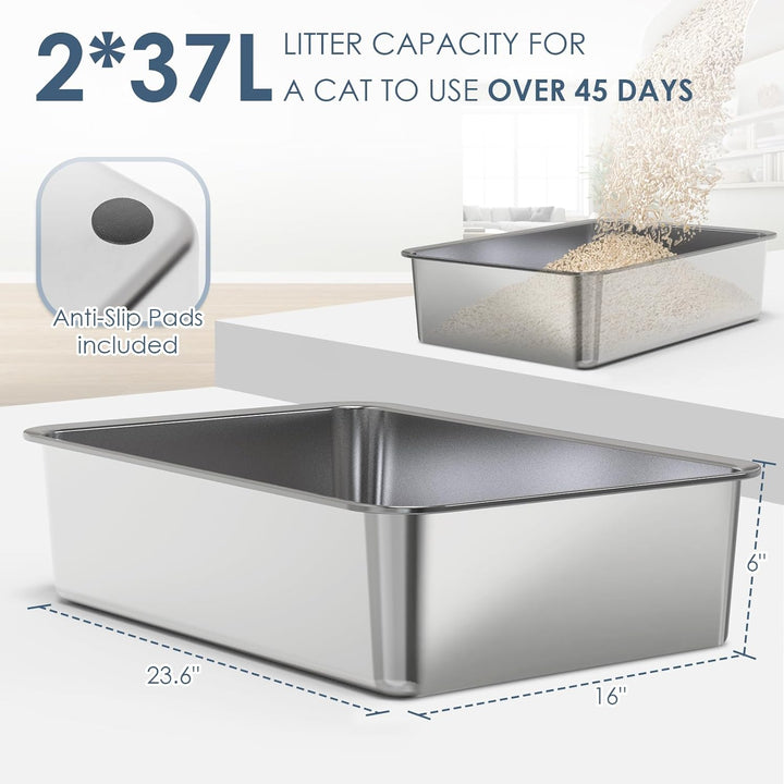 Furenvast - Suzzipaws Extra-Large Stainless Steel Cat Litter